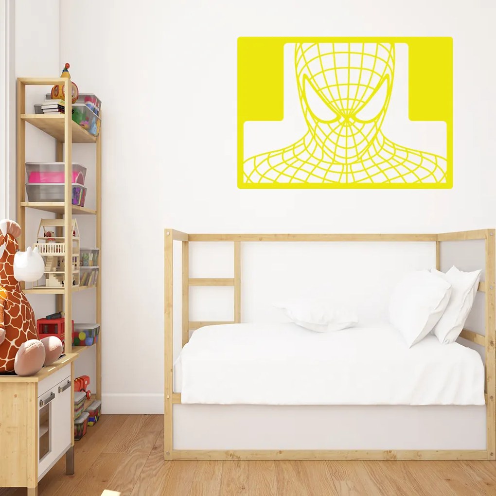 Veselá Stena Samolepka Spiderman portrét Farba: žlutá, Veľkosť: 40 x 28 cm