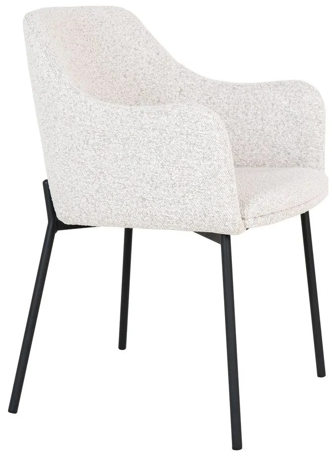 Biele čalúnené jedálenské kreslo s podrúčkami Melilla – House Nordic