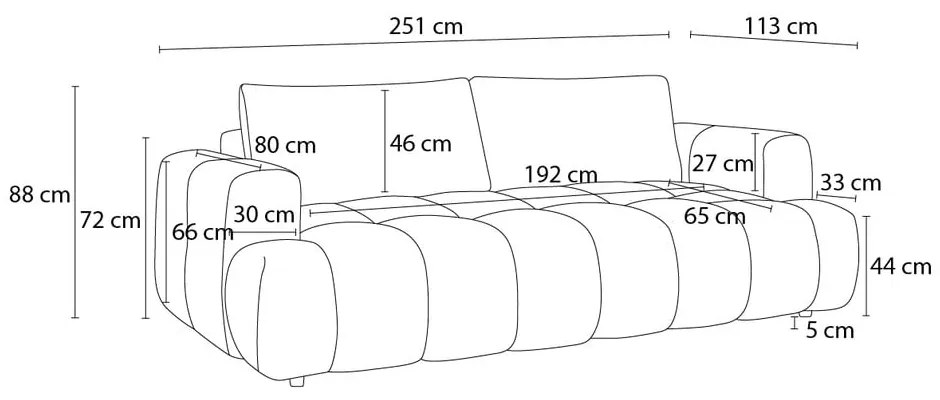Béžová rozkladacia/s úložným priestorom pohovka 251 cm Fuji – Bobochic Paris
