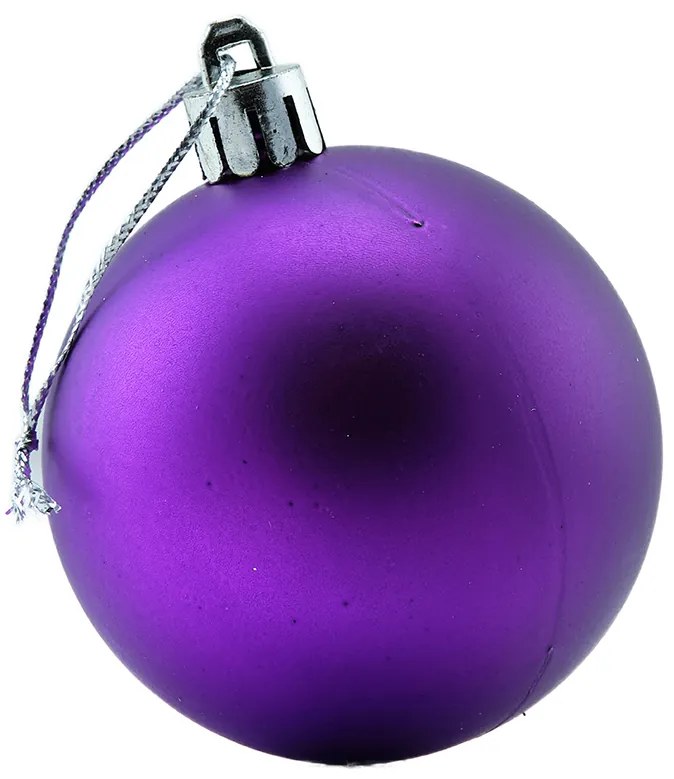 DECOLED Plastové koule, prům. 8 cm, fialové, 12x lesklá, 12x matná