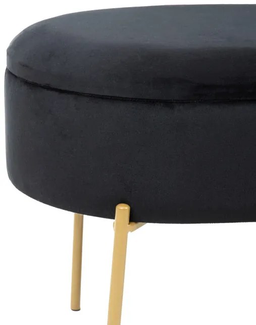 Lavica LAYLA zamatová čierna ALL 828329