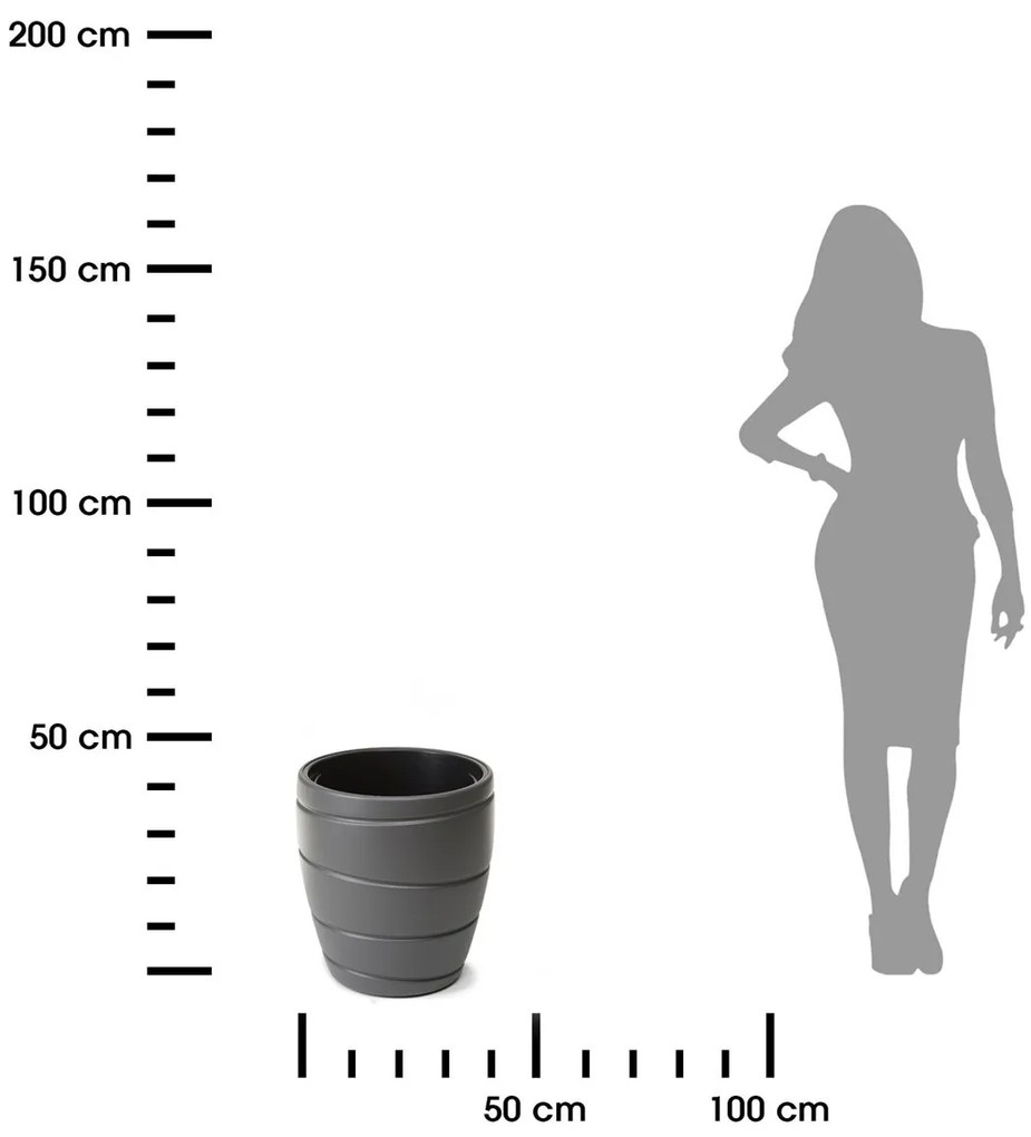 PLASTOVÝ KVETINÁČ LAVRIO 43X40 CM ANTRACITOVÁ