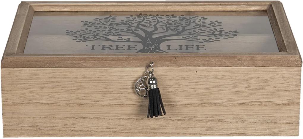 Krabička na čaj (6 priehradiek) Tree Life - 24 * 16 * 7 cm