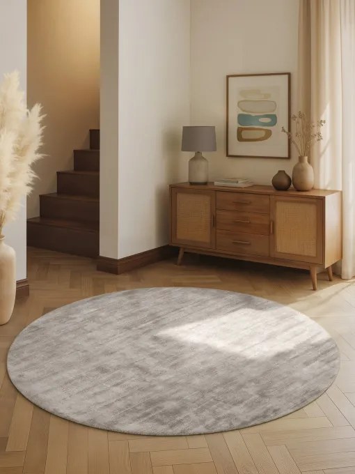 Koberec JANE strieborný kruh