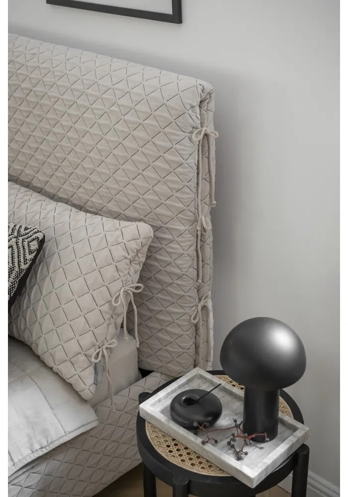 Béžová čalúnená dvojlôžková posteľ s roštom 180x200 cm Sleepy Luna – Miuform