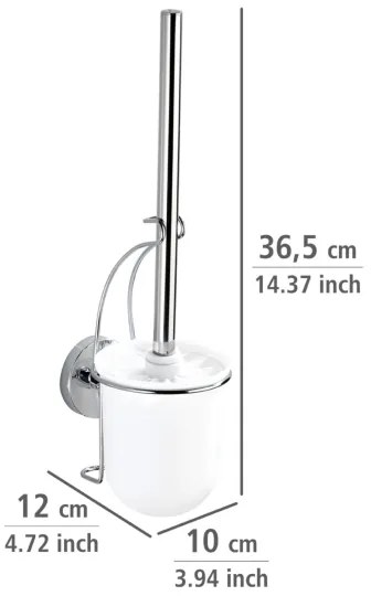 WENKO 20898100-WC kefa VACUUM-LOC MILAZZO 10x34 cm nerez/lesklý chróm/biela