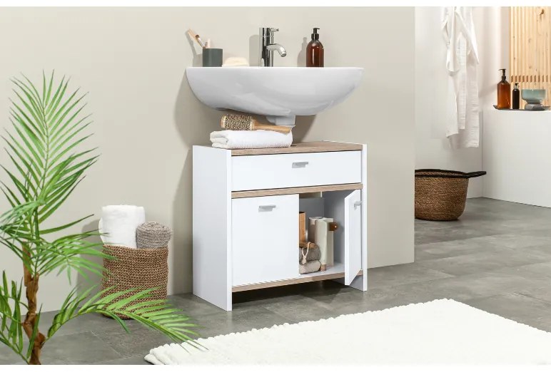 Livarno home Skrinka pod umývadlo, biela, 58 x 55 x 28 cm (100392443)