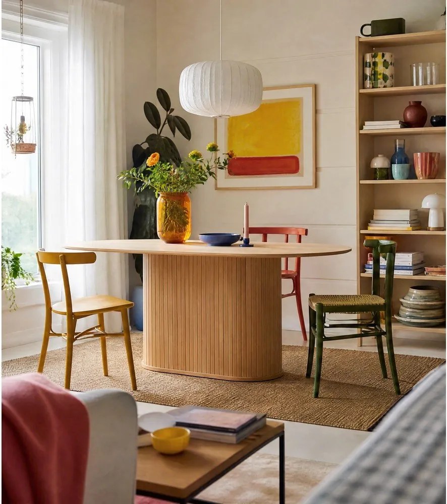 Jedálenský stôl s doskou v dubovom dekore 95x180 cm Nola – Unique Furniture