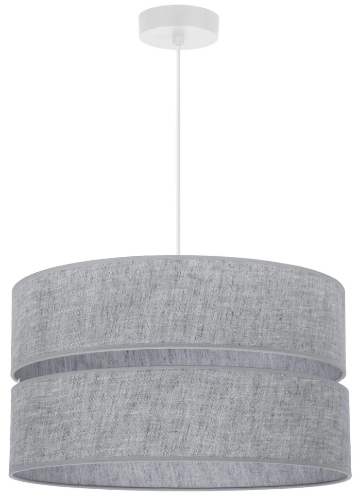Závesné svietidlo Len, 1x šedé textilné tienidlo, (fi 40 cm), w