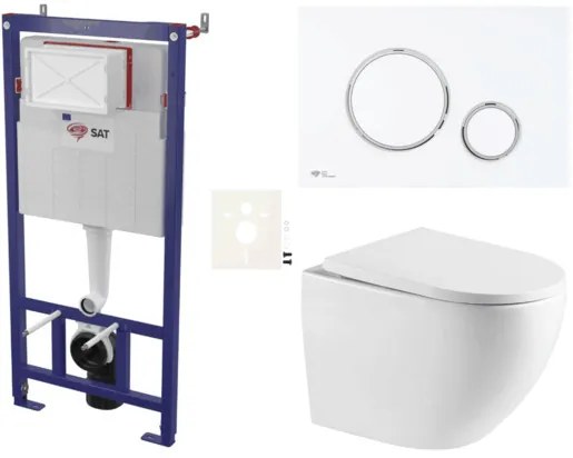 Závesný wc set do ľahkých stien / predstenová SAT SIKOSSREX6776K, 1 ks