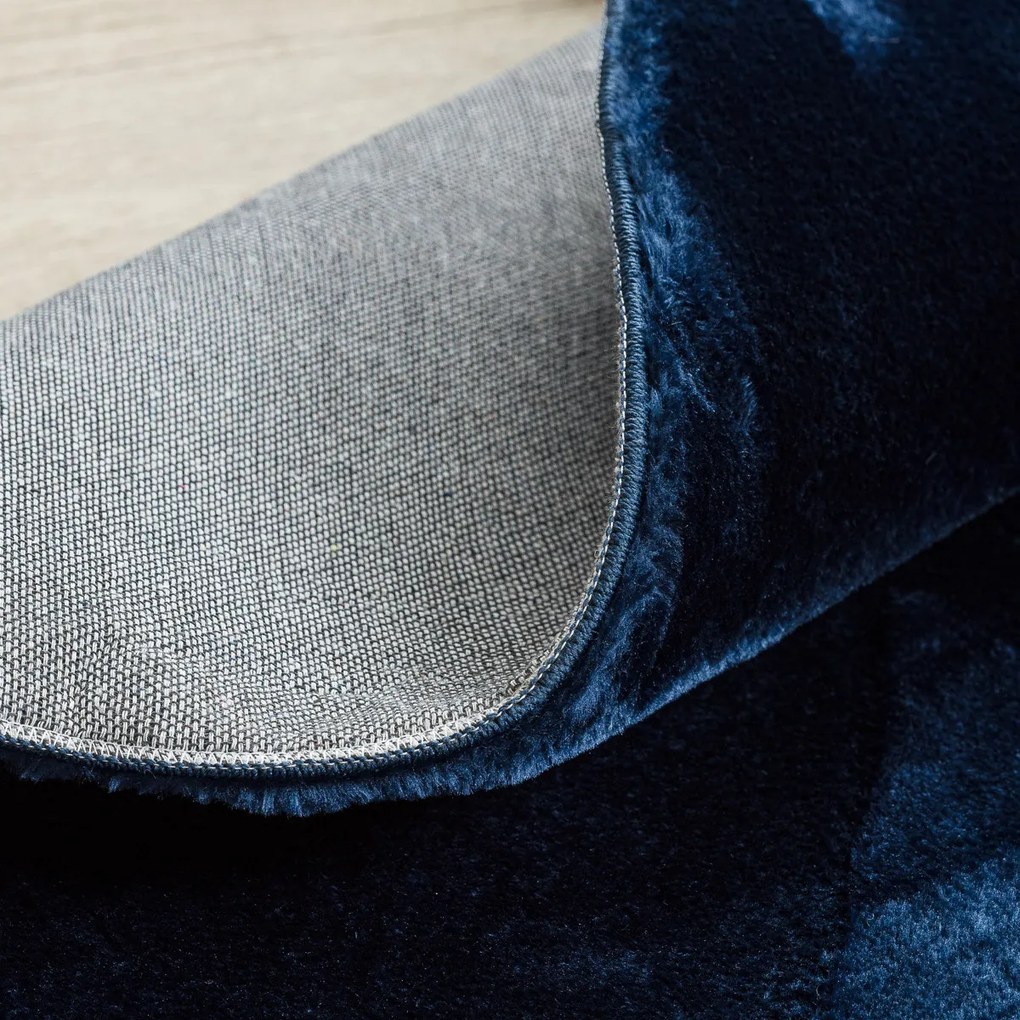 Kusový koberec Visco Rabbit Dark blue 10 kruh, 160x160 (priemer) kruh, modrá, detská izba, Dywany Łuszczów