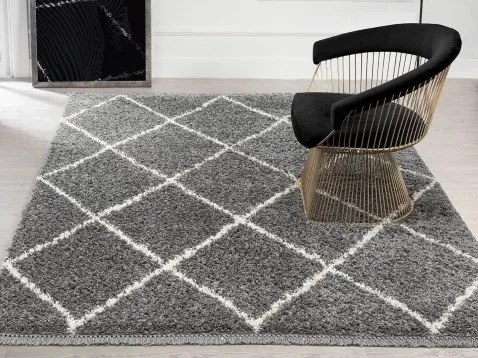 Koberec Wolly Shaggy 160x230 cm, šedý%