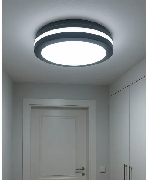 LED stropné svietidlo s pohybovým senzorom LED/20W/230V 3000/4000/6500K IP54 antracit