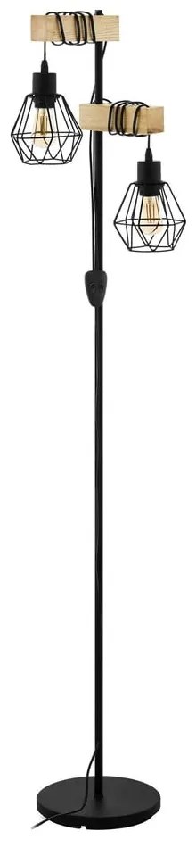 Stojacia lampa v čiernej a prírodnej farbe (výška 166,5 cm) TOWNSHEND 5 – EGLO