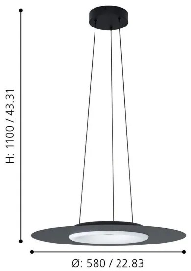 Eglo 99125 - LED RGB Stmievateľný luster na lanku COMPO ROSSO-C LED/16W/230V