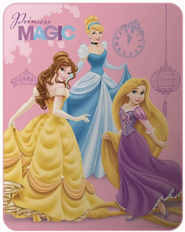 CTI Fleece deka Disney Princezné Polyester 110/140 cm