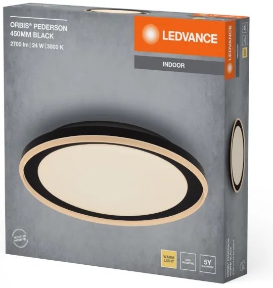 Ledvance - LED Stropné svietidlo ORBIS PEDERSON LED/24W/230V pr. 45 cm čierna