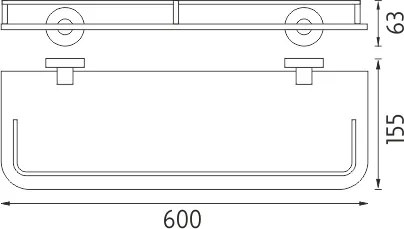 Nimco Polica s ohrádkou, 60 cm UNIX - UN 13091AX-60-26