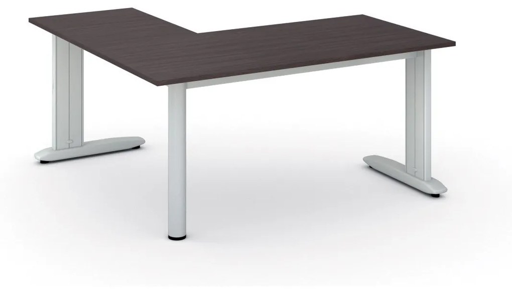 Rohový kancelársky písací stôl PRIMO FLEXIBLE 1600 x 1600 mm, wenge