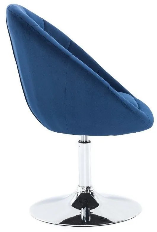 LuxuryForm DESIGN Kreslo VERA VELUR na striebornom tanieri - modré