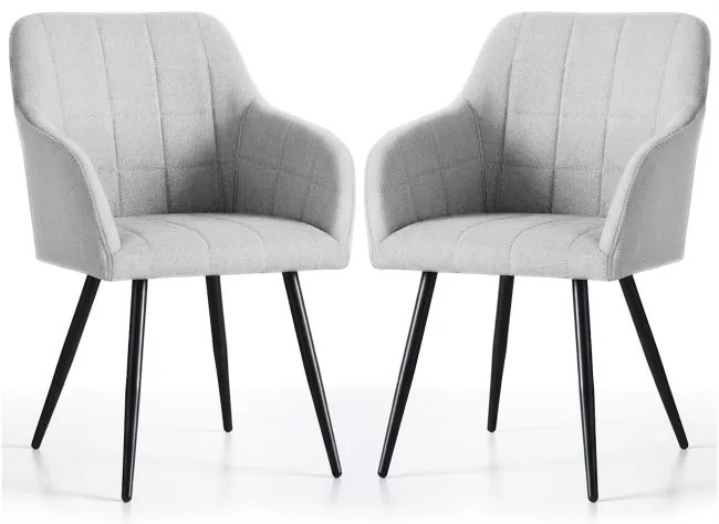 Sada dvoch jedálenských stoličiek LUXANO svetlosivé / čierne nohy (2 ks)