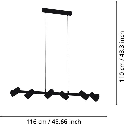 Eglo 99464 - Luster na lanku GATUELA 6xE14/25W/230V