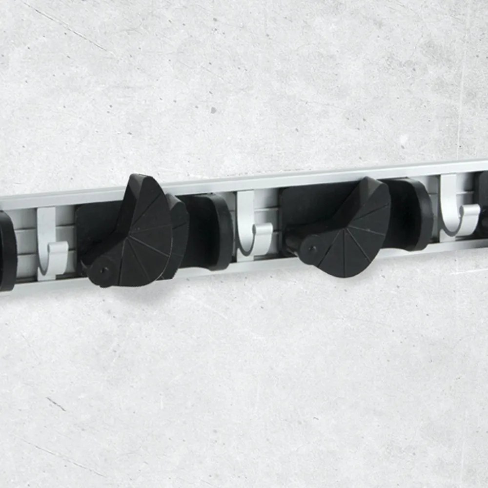 CMP Paris Držiak na metlu, zmeták, ručné náradie, 2-miestny + 3 háčiky, BARRE