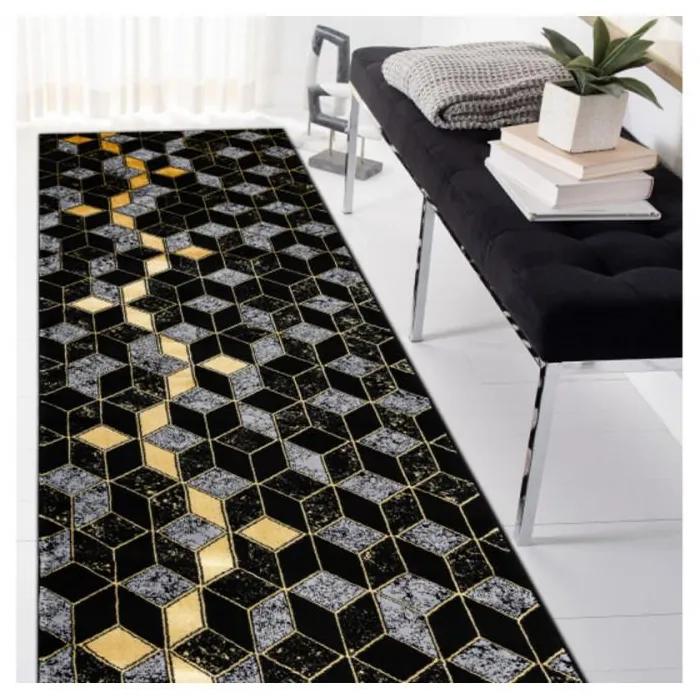 Kusový koberec Jón čierny 2 atyp 80x200cm