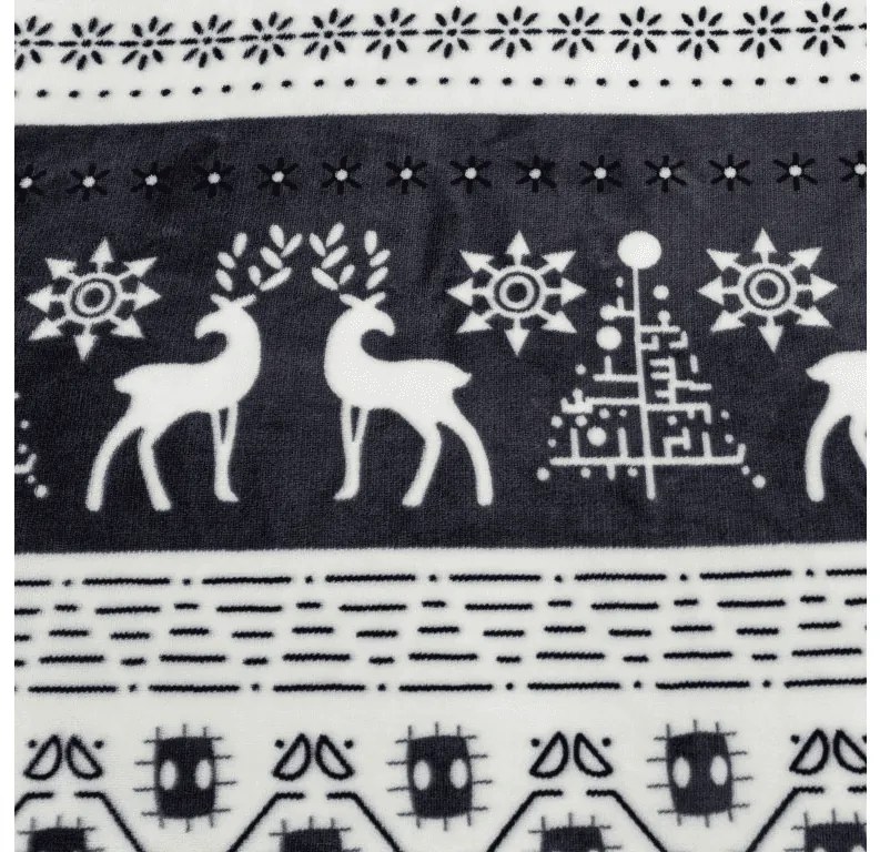 Mikroplyšové obliečky WINTER DEER sivé Rozmer obliečky: 2 ks 70 x 90 cm | 200 x 220 cm
