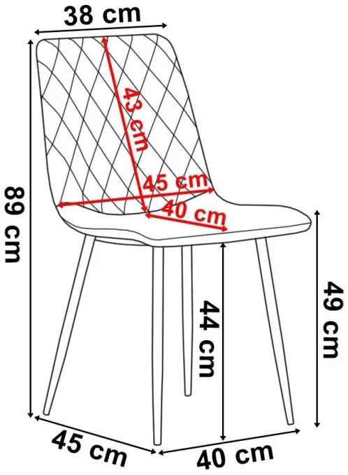 Jedálenská stolička DEXTER zamatová, tmavozelená