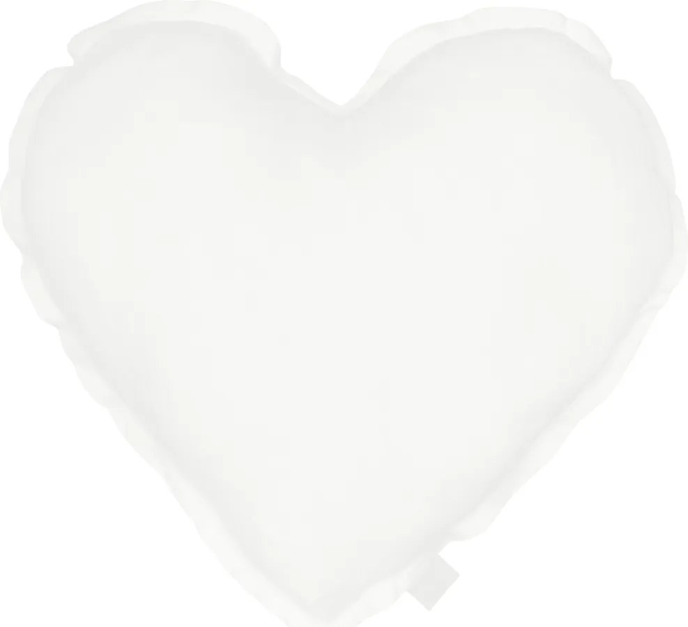 Ľanový vankúš srdca biela 44cm