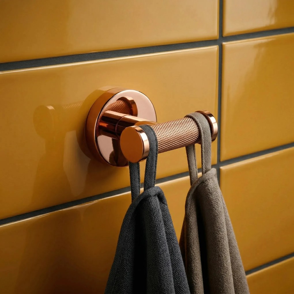 Kúpeľňový vešiak dvojitý REA MODERN 6612 meď