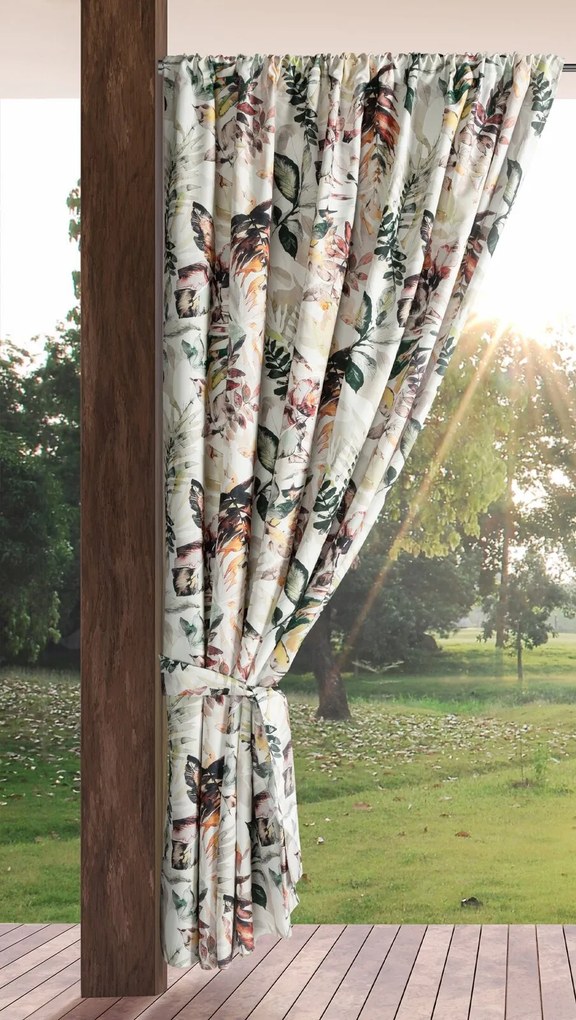 ZÁHRADNÝ VODEODOLNÝ ZÁVES NA PÁSKE GARDEN2 155X200 CM LISTY