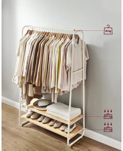 Stojanový vešiak LINEA biela/hnedá