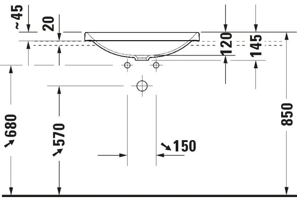 Duravit 358600079 - Zapustené umývadlo D-NEO 60x44 cm keramika/lesklá biela