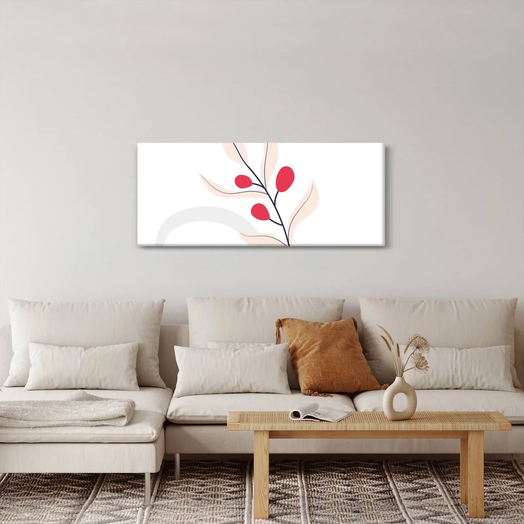 Obraz - Ružová florálna abstrakcia N⁰3 (120x50 cm)