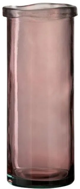 Ružová sklenená úzka váza Virgínia - Ø 15*36 cm