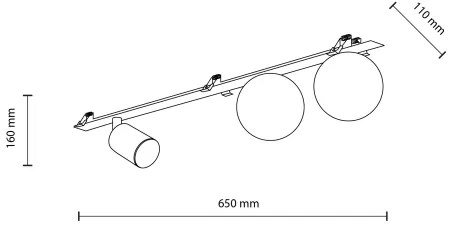 Podhľadové bodové svietidlo VOX 2xG9/8W/230V + 1xGU10/10W čierna