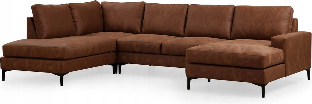 Rohová sedačka U Portobeno 2 (tmavooranžová čierna)