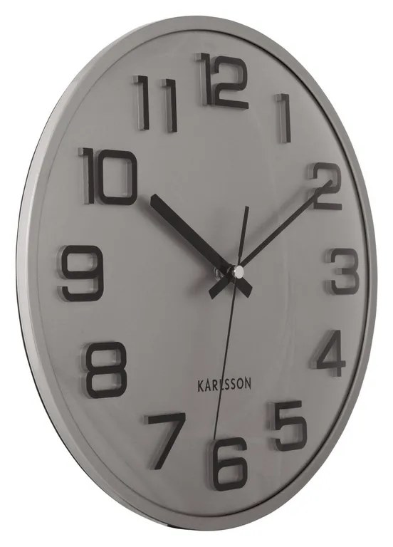 Dizajnové nástenné hodiny Karlsson 6022SIstrieborné, priemer 30 cm