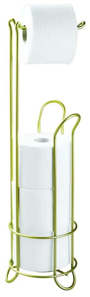 Kovový držiak na toaletný papier v zlatej farbe iDesign Classico, výška 60 cm