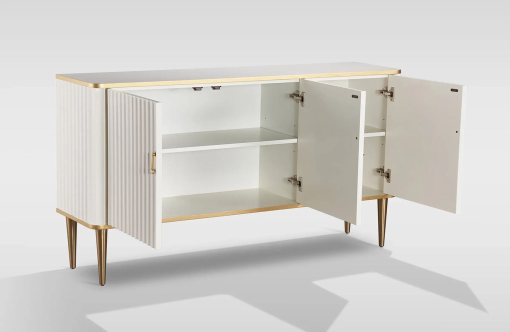 Komoda Stilig ST313 160 cm biela/zlatá