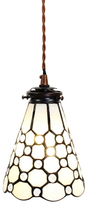 Stropná tiffany lampa WHITE 18*15*115