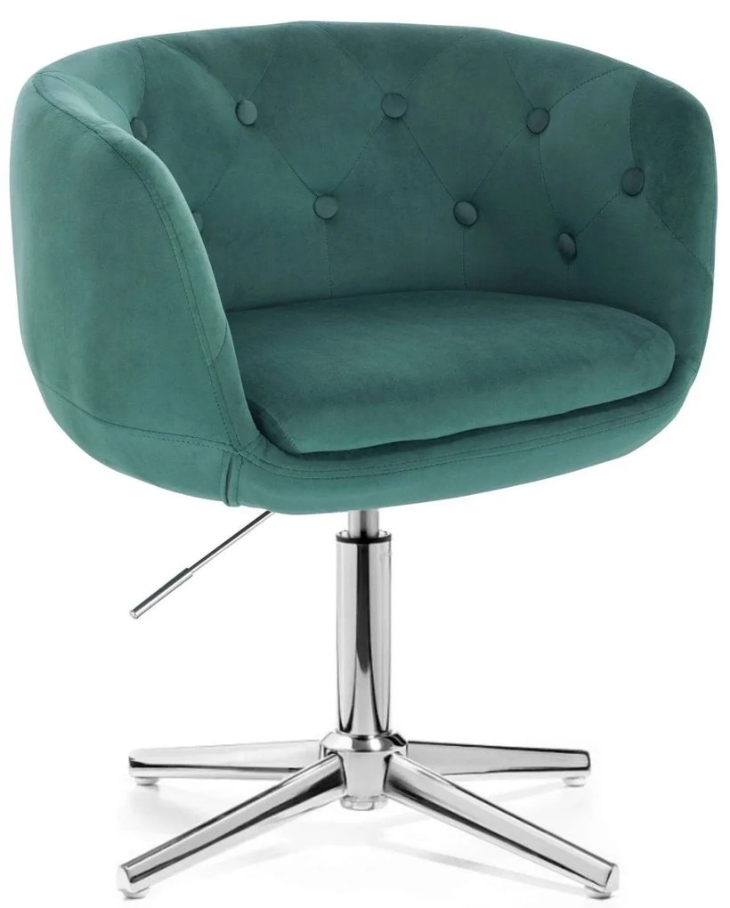 LuxuryForm DESIGN Kreslo MONTANA VELUR na striebornom kríži - zelené