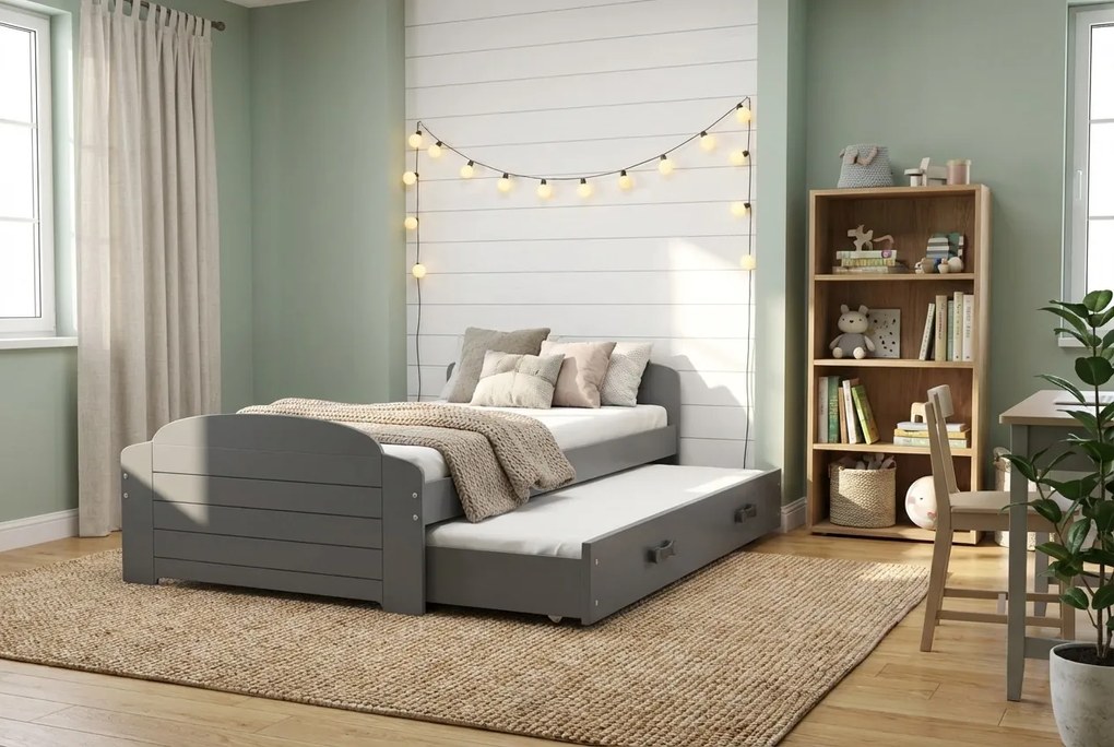 Posteľ s prístelkou LILI 200x90 Grafitová