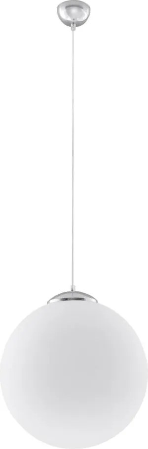 Sollux SL.0264 - Luster na lanku UGO 1xE27/15W/230V priemer 30 cm biela/lesklý chróm