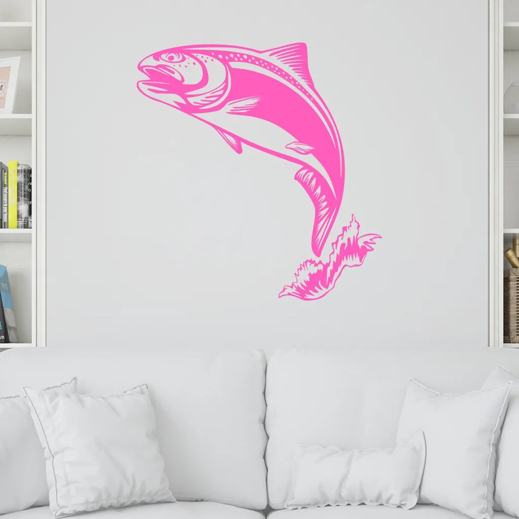 Veselá Stena Samolepka Pstruh Farba: bílá, Veľkosť: 100 x 106 cm