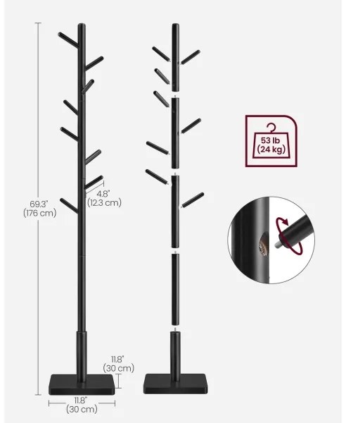 Stojanový vešiak LINEA čierny