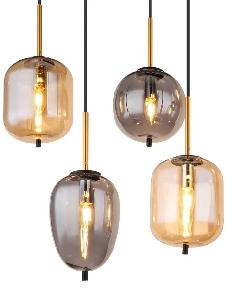 Globo 15345-8A - Luster na lanku BLACKY 8xE14/40W/230V mosadz