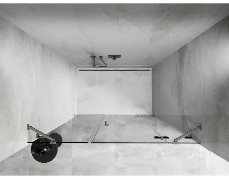 Mexen Lunar, pravé otočné sprchové dvere 145 cm, 8mm číre sklo, oceľový profil, 834S-145-050-97-00-P